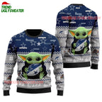 Dallas Cowboys Baby Yoda Hug The Ball Christmas Ugly Sweater