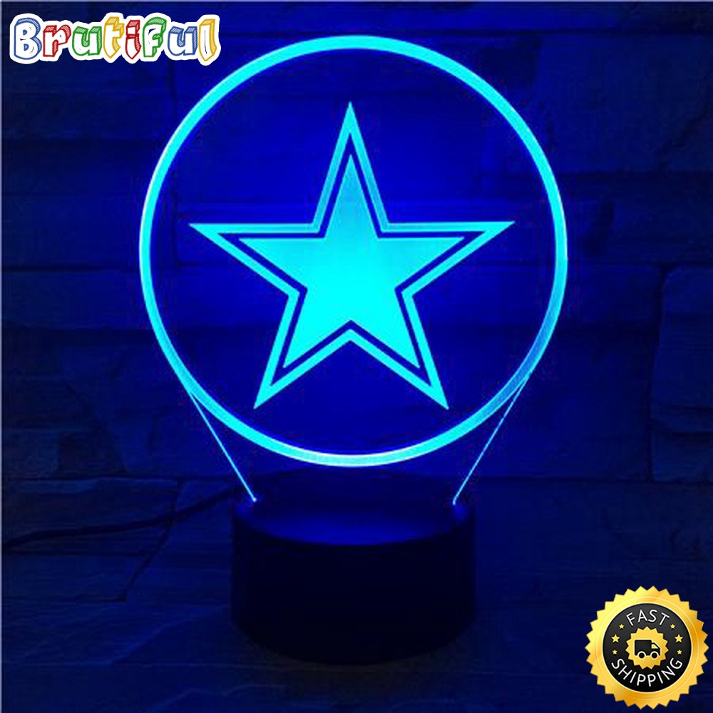 Dallas Cowboys Night Light Football 3D Illusion LED Lamp