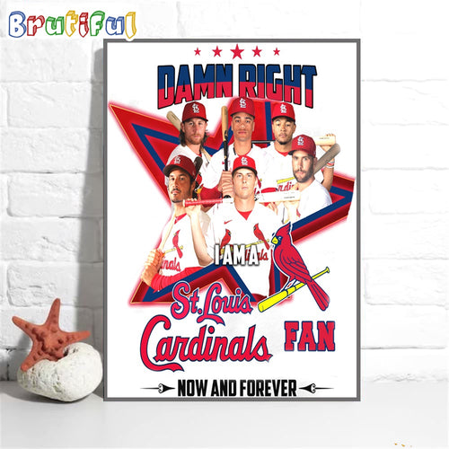 Damn Right I Am A St.Louis Cardinals Fan Forever Wall Art Poster Canvas