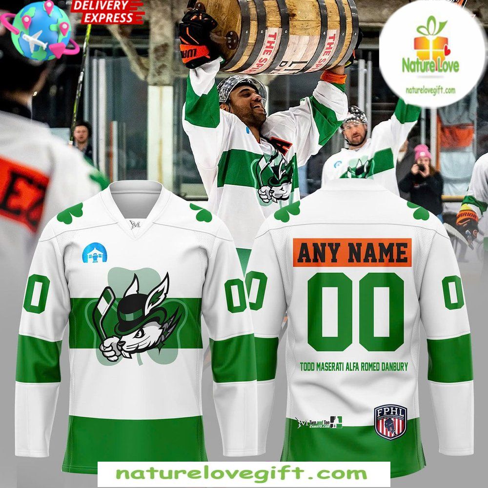 Danbury Hat Tricks St Patricks Day 2026 Hockey Jersey