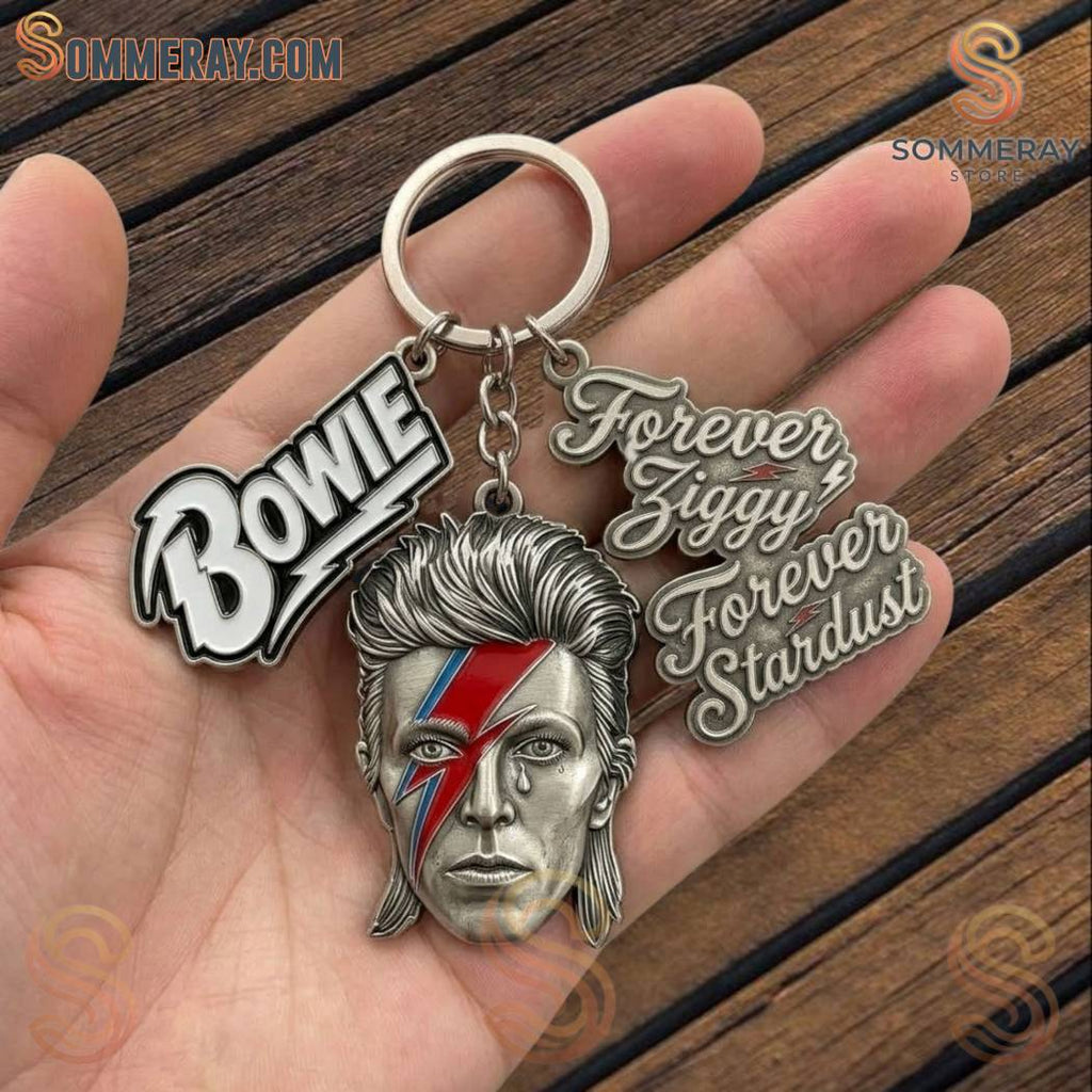 David Bowie Forever Ziggy Forever Stardust Keychain