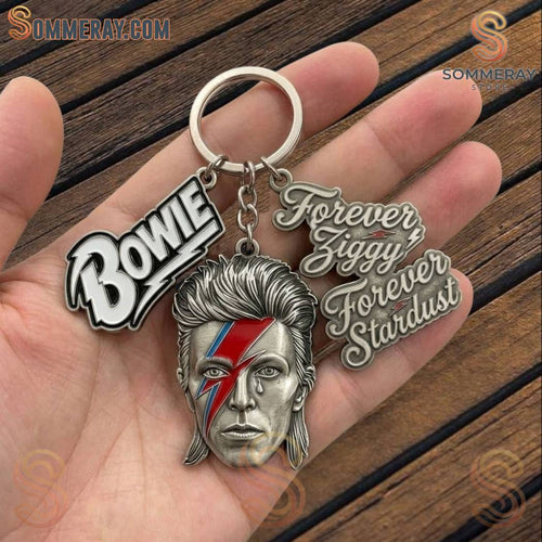 David Bowie Forever Ziggy Forever Stardust Keychain