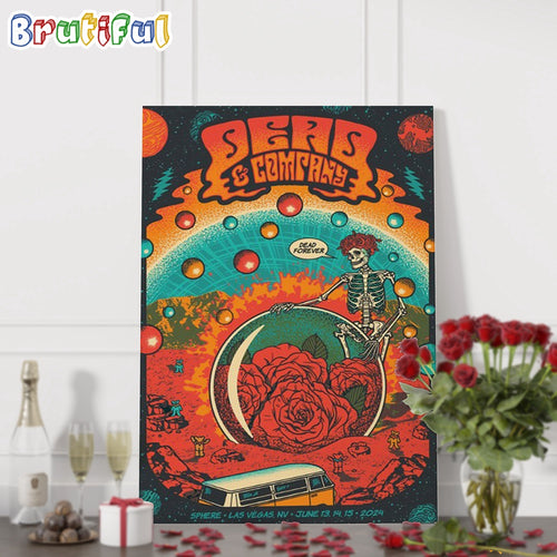 Dead And Company Sphere Las Vegas NV June 13 15 2024 Show Wall Art Poster Canvas