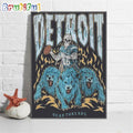 Dead Threads Detroit Lions Football 2024 Wall Art Poster Canvas