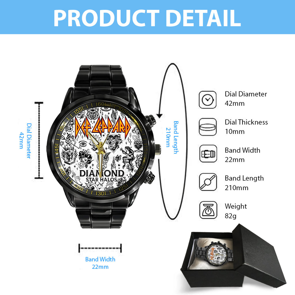 Def Leppard Black Stainless Steel Watch – TANTN17837