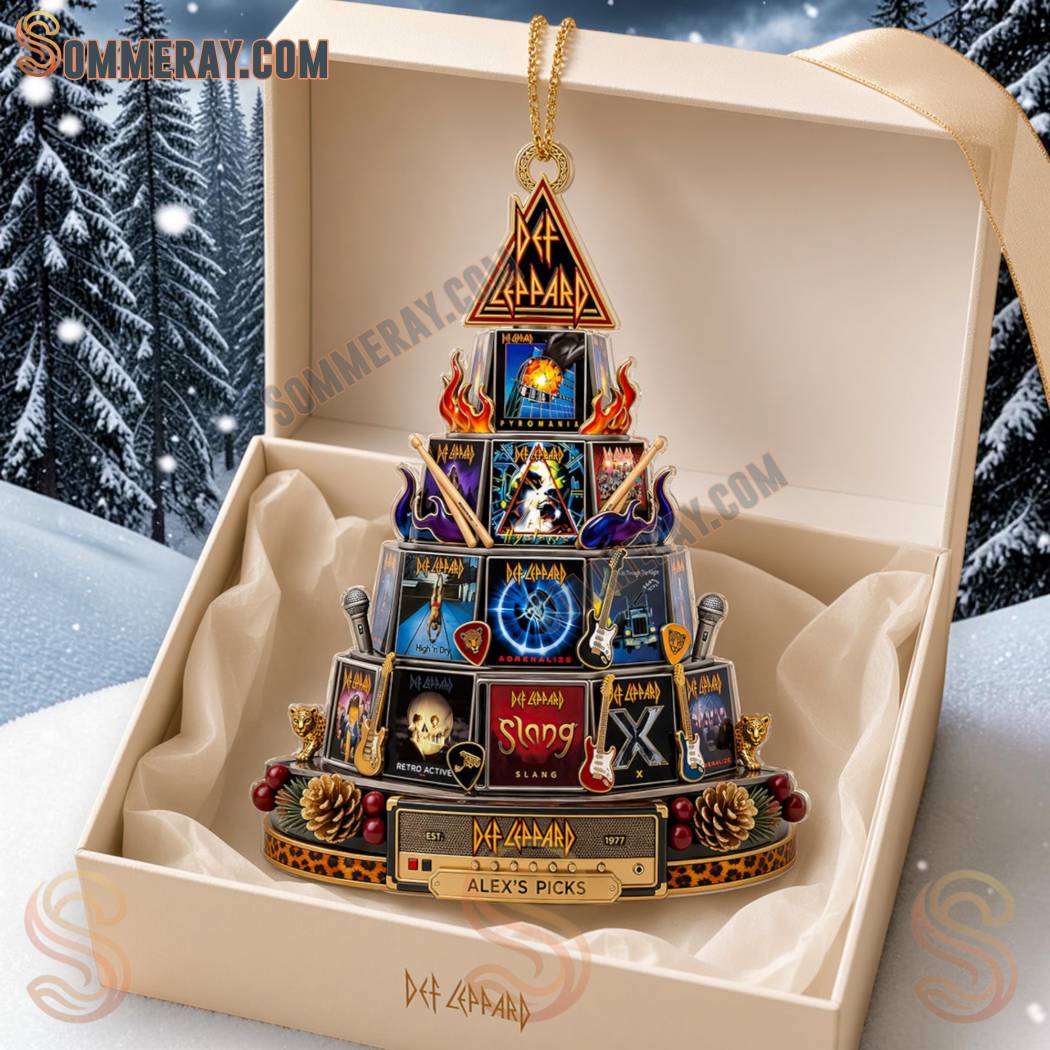 Def Leppard Leppard Iconic Album Covers Tiered Personalized Christmas Ornament