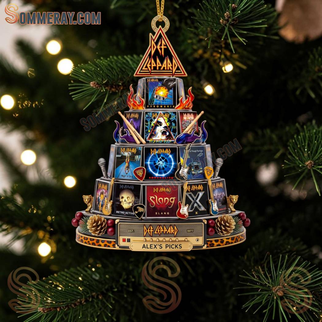 Def Leppard Leppard Iconic Album Covers Tiered Personalized Christmas Ornament