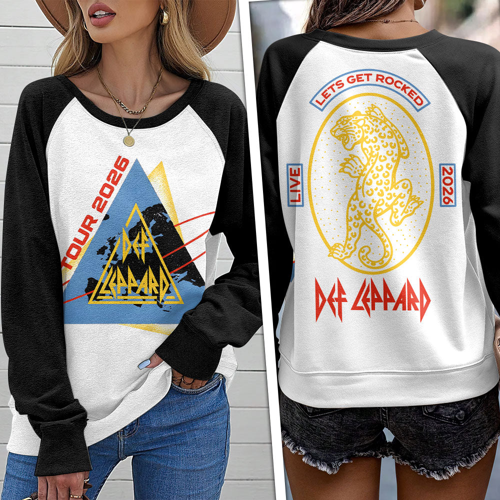 Def Leppard Tour 2026 Round Neck Raglan Sleeve Sweatshirt – TANTN24679