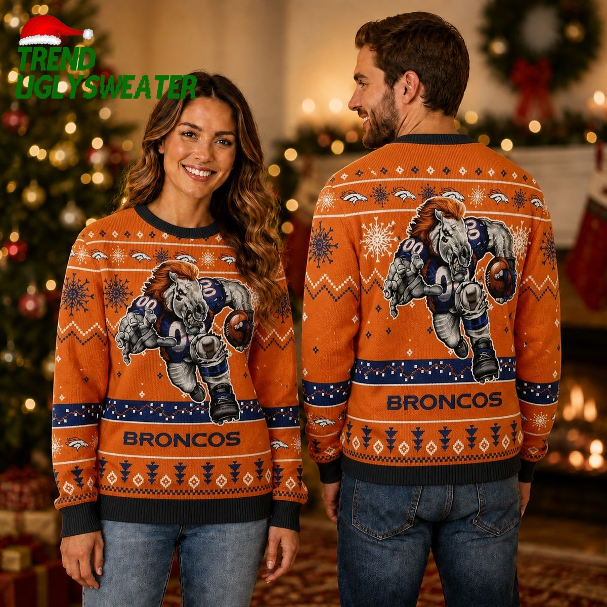 Denver Broncos Mascot Ugly Christmas Sweater