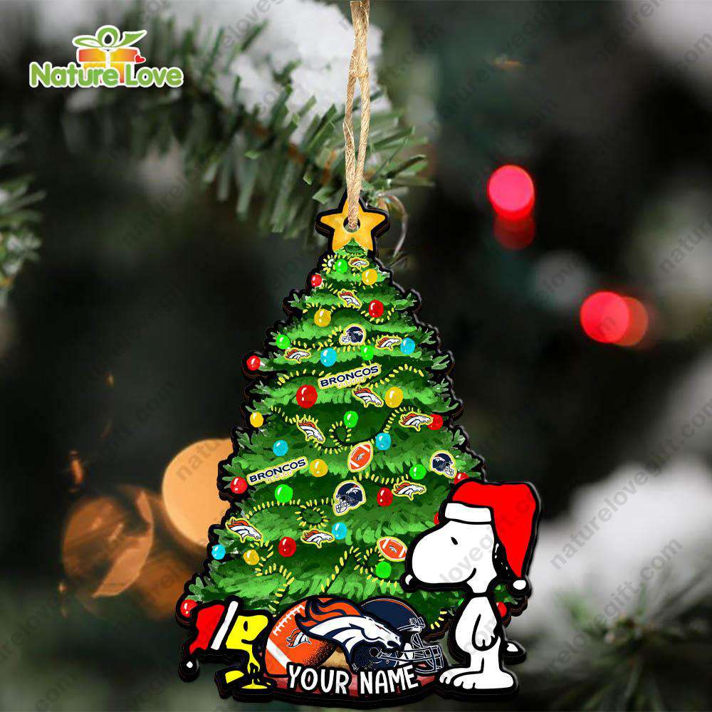 Denver Broncos Snoopy Peanuts Custom Christmas Ornament Xmas Tree Decorations
