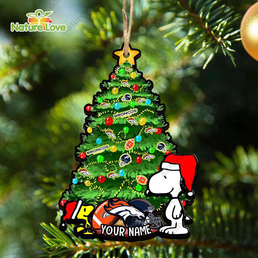 Denver Broncos Snoopy Peanuts Custom Christmas Ornament Xmas Tree Decorations