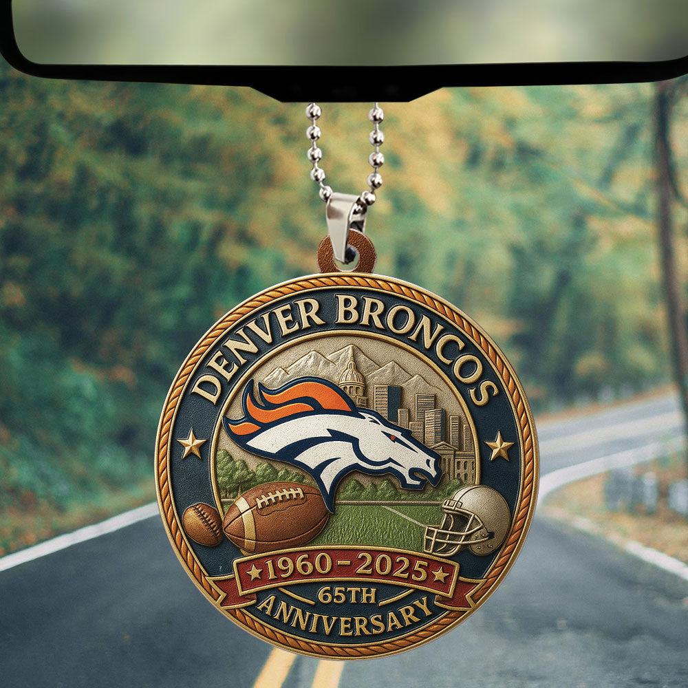 Denver Broncos Custom Shape 2-sided Acrylic Car Ornament – HOATT13439
