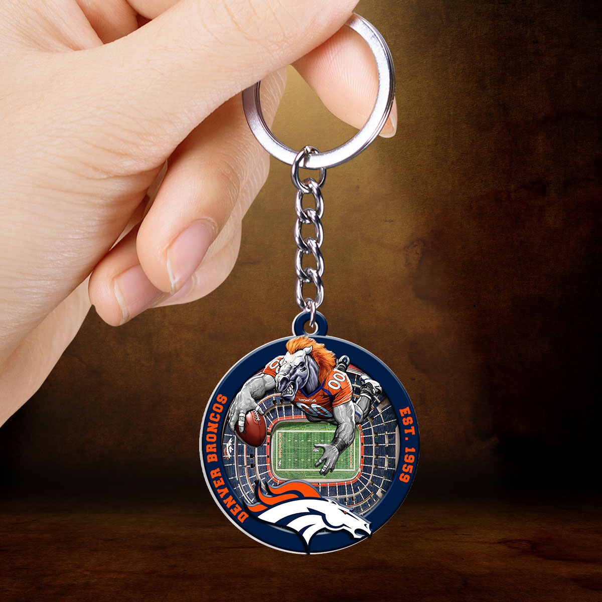 Denver Broncos Custom Shape 2-sided Keychain – HOATT12690