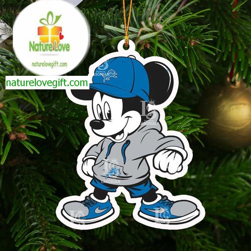 Detroit Lions Mickey Mouse NFL Christmas Tree Decoration Ornament