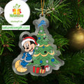 Detroit Lions Mickey Mouse Xmas NFL Acrylic Christmas Tree Decor Ornament