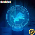 Detroit Lions Night Light Football 3D Illusion LED Lamp