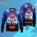 Detroit Pistons Sleigh Ride Slam Ugly Christmas Sweater