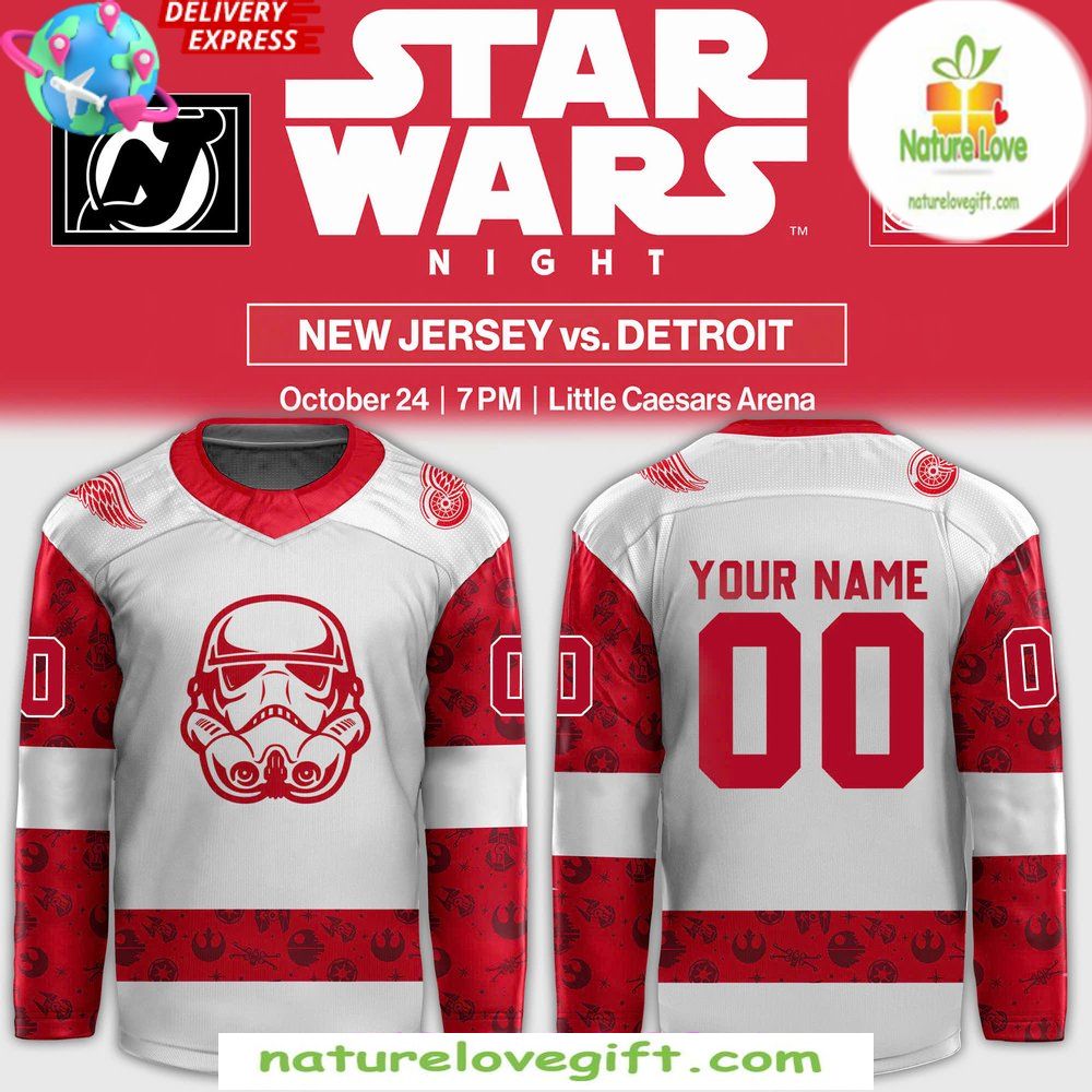 Star Wars Red Wings 2026 Custom Hockey Jersey Night
