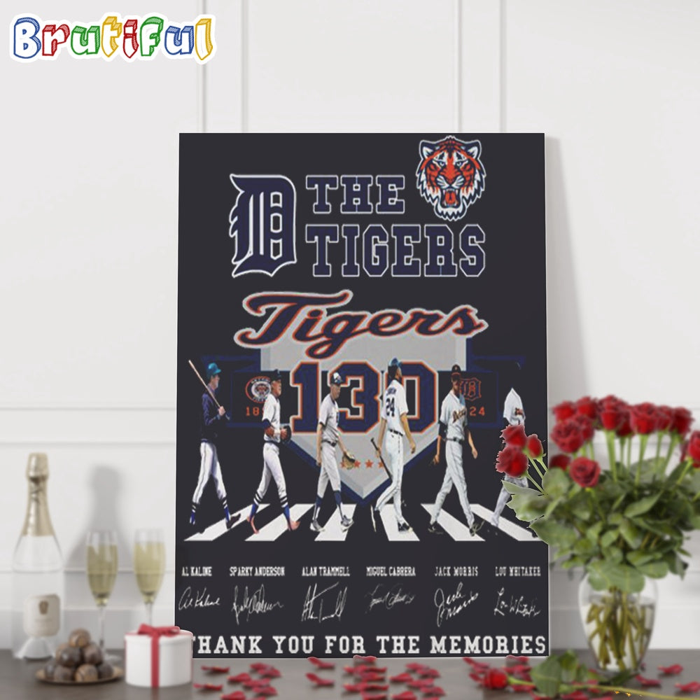 Detroit Tigers Baseball Go On The Road Signature Wall Art Poster Canvas