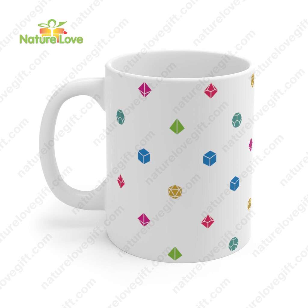 Dice Pattern Mug DnD Dungeons and Dragons Gift