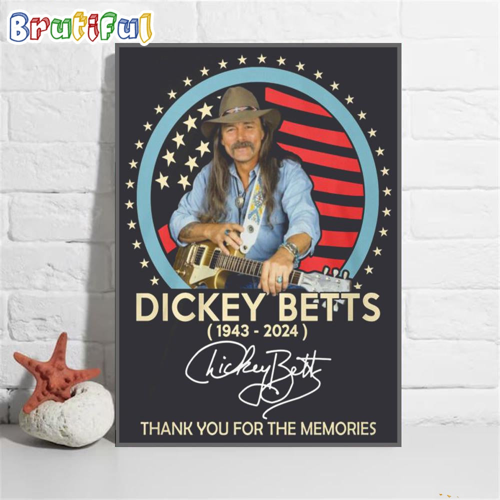 Dickey Betts 1943-2024 Thank You For The Memory Wall Art Poster Canvas