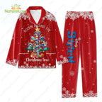 Disney Stitch Christmas Pajamas Stitch Rocking Around Xmas Red Pajamas Set