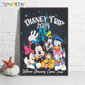 Disney Trip 2024 Where Dreams Come True Wall Art Poster Canvas
