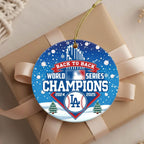 Dodgers Back to Back World Series Champions 2025 Christmas Ornament