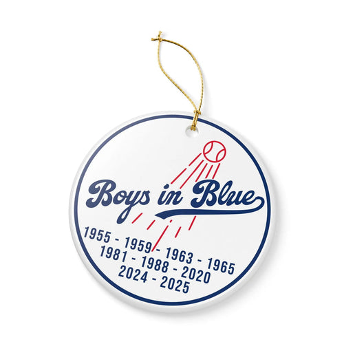 Dodgers Boys in Blue 9X World Series Champions Ornament