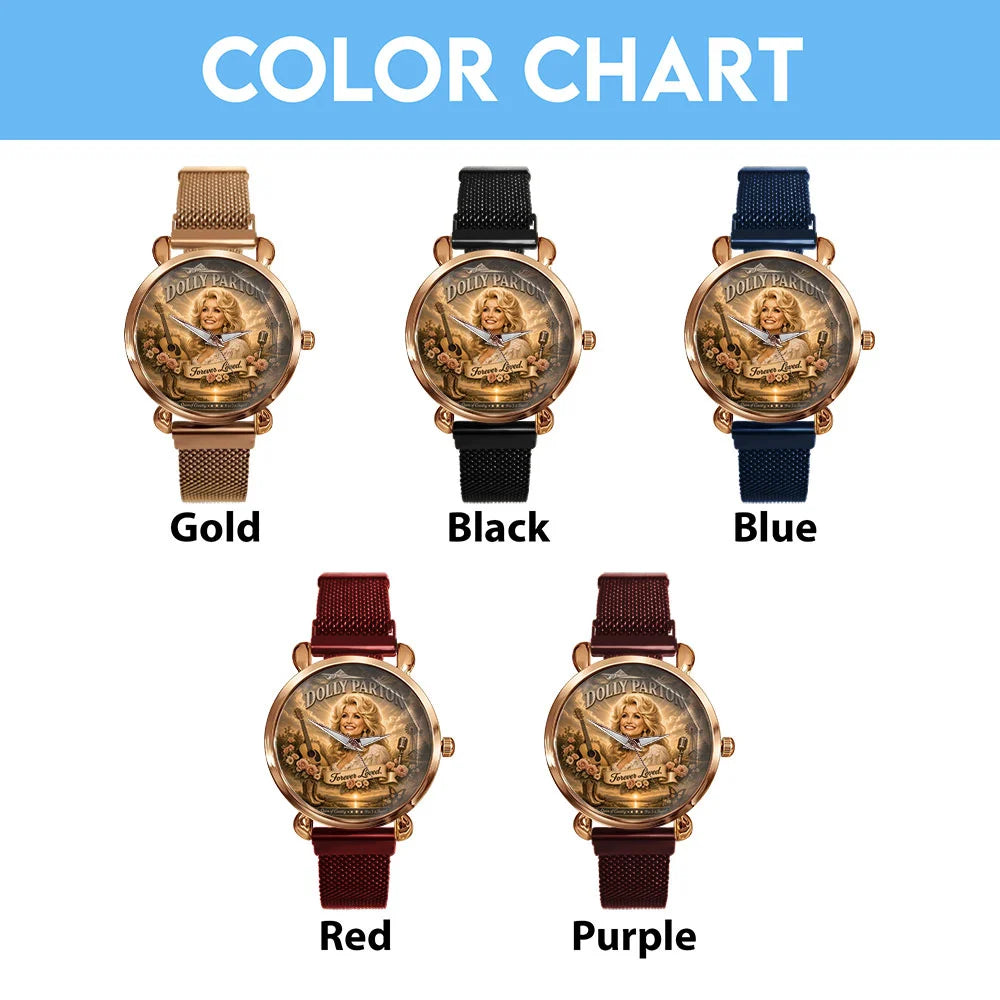 Dolly Parton Mesh Strap Quartz Watch - TMTHU8926