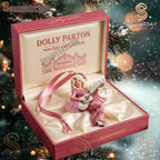 Dolly Parton Sparkly Pink Fringe Outfit Christmas Ornament
