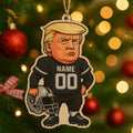 Donald Trump Las Vegas Raiders 2026 Christmas Wooden Ornament