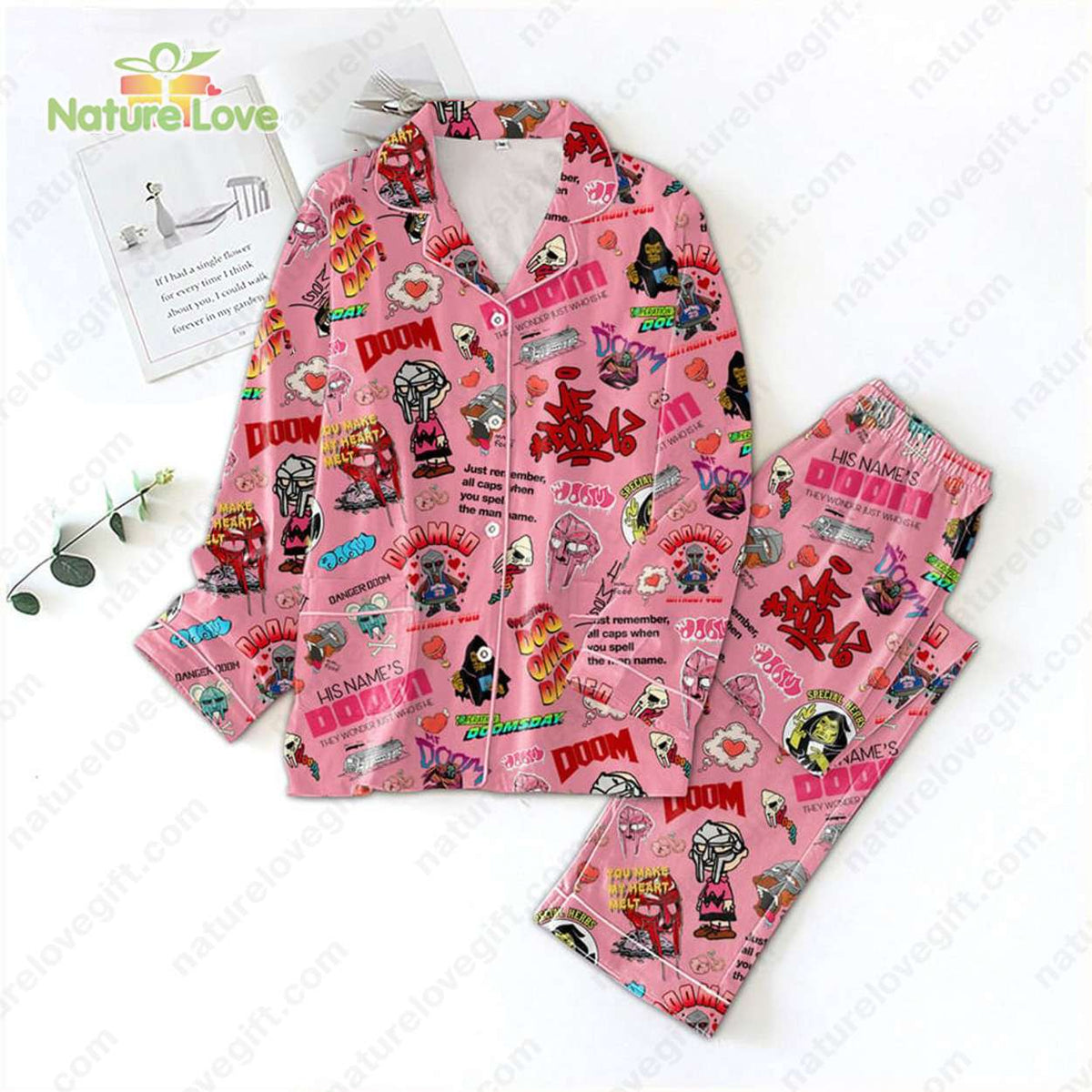 Doom You Make My Heart Melt​ Valentine’s Pajamas Set