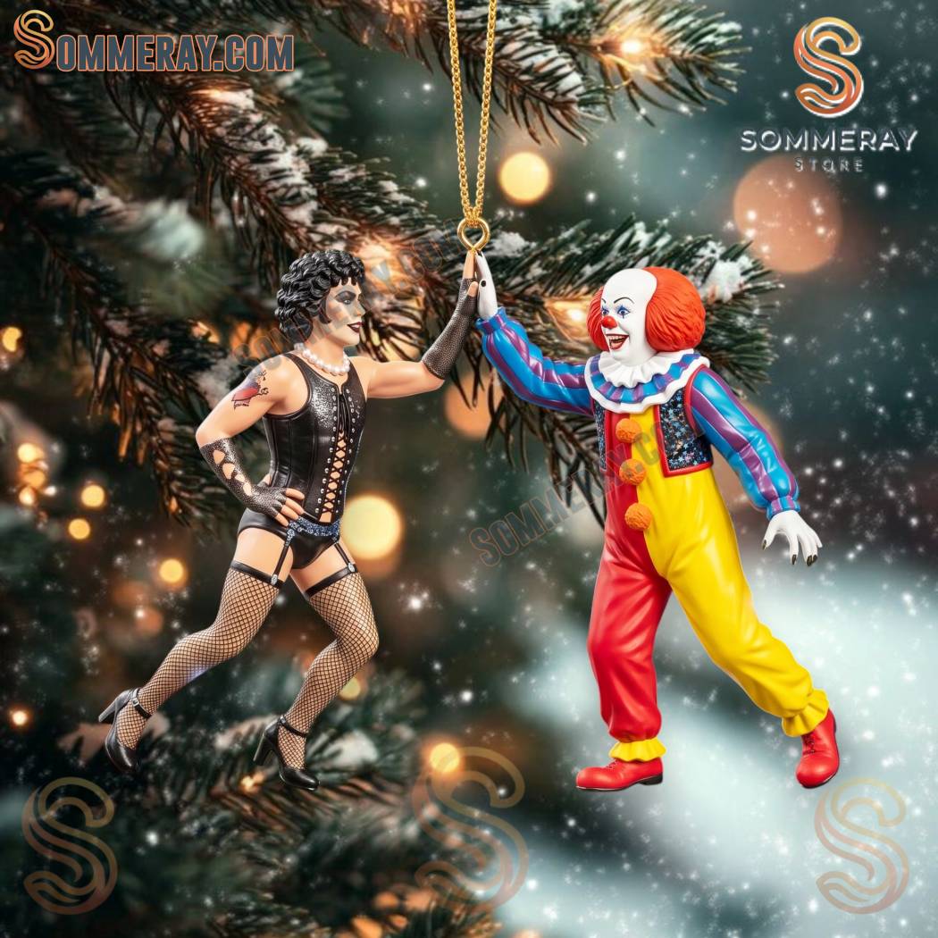 Dr. Frank-n-furter And Pennywise The Dancing Clown High Five Ornament