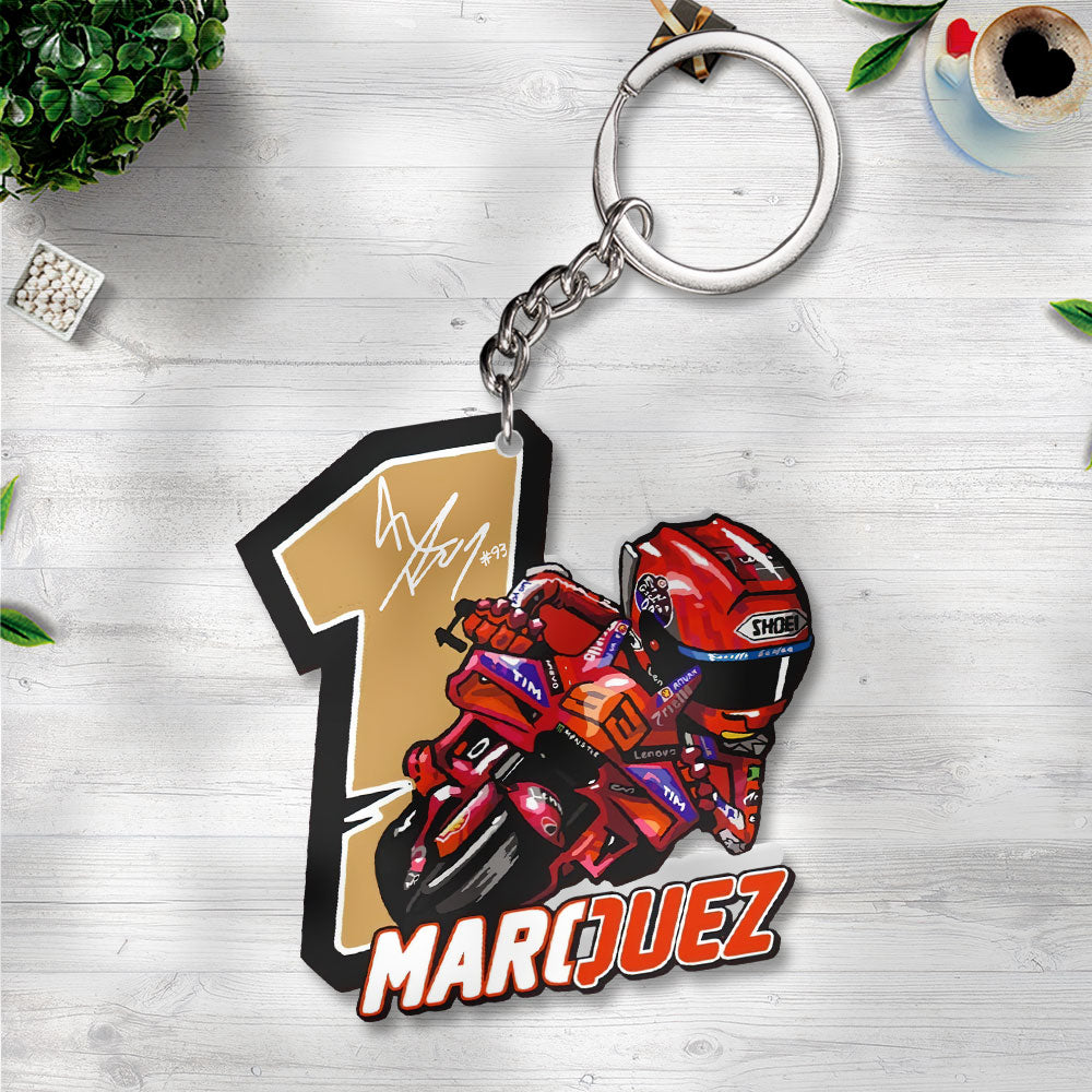 Ducati Lenovo Team x Marc Márquez Custom Shape 2-sided Keychain – TANTN17110