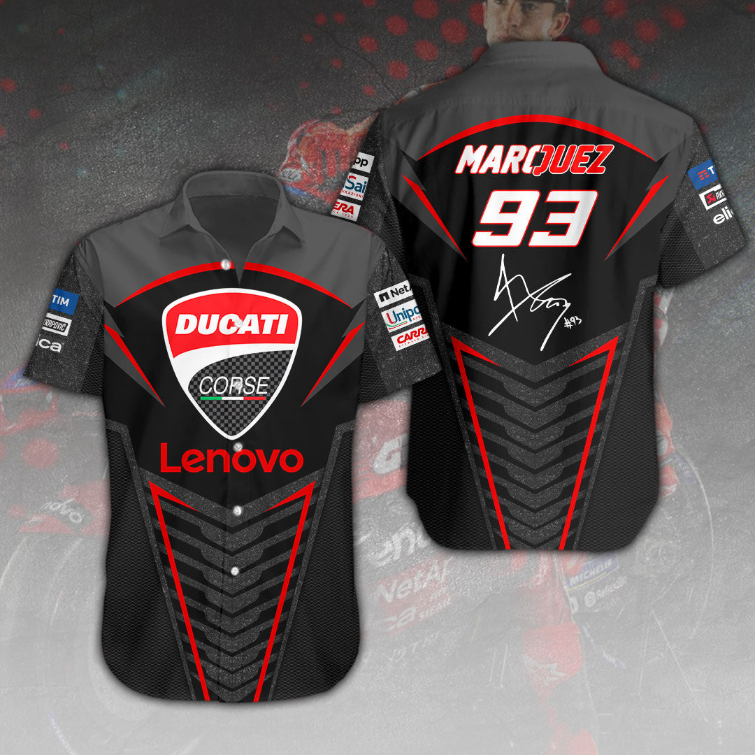 Ducati Lenovo Team x Marc Márquez Band Short Sleeve Button-Down Shirt – HOATT 9181.1