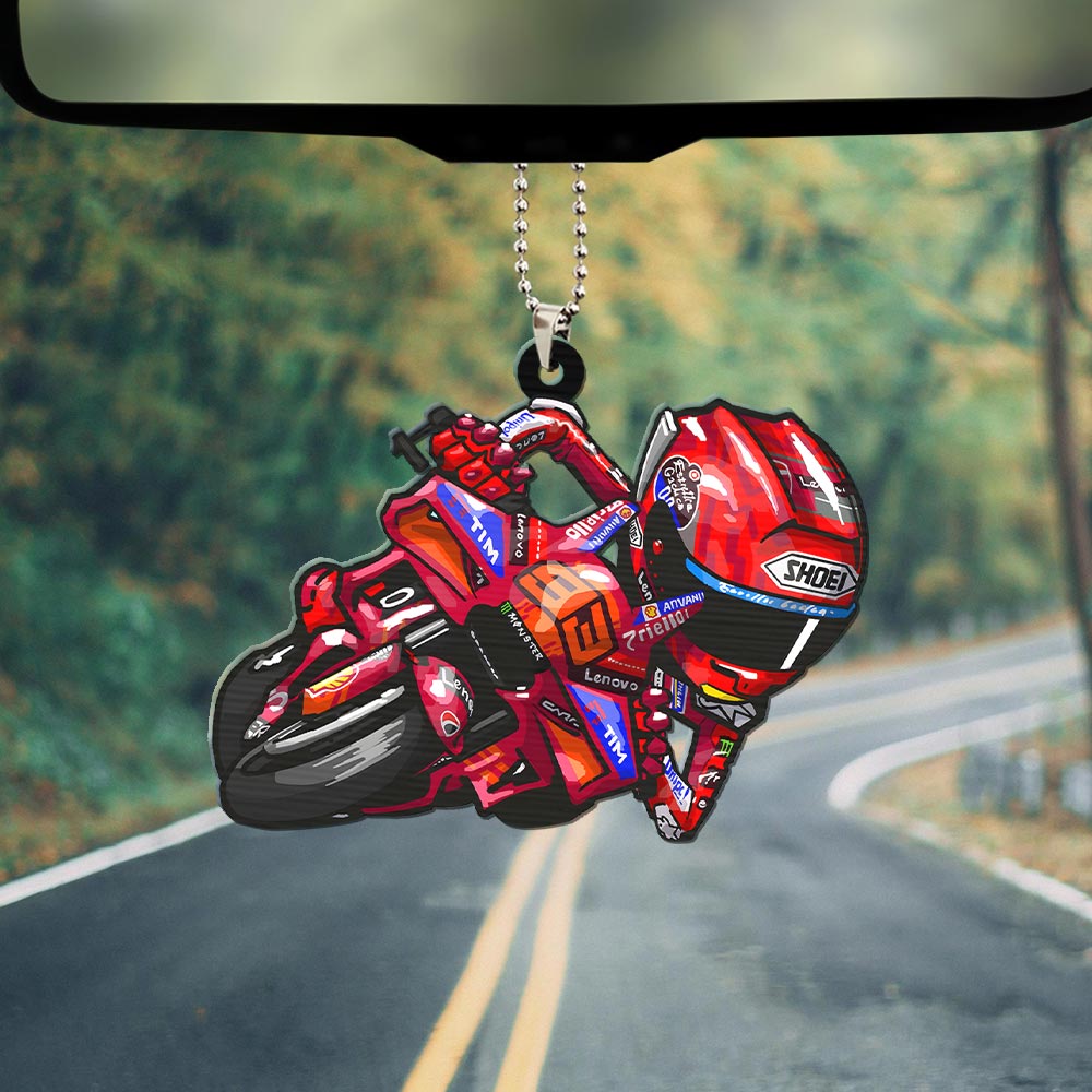 Ducati Lenovo Team x Marc Márquez Custom Shape 2-sided Acrylic Car Ornament – HOATT13541
