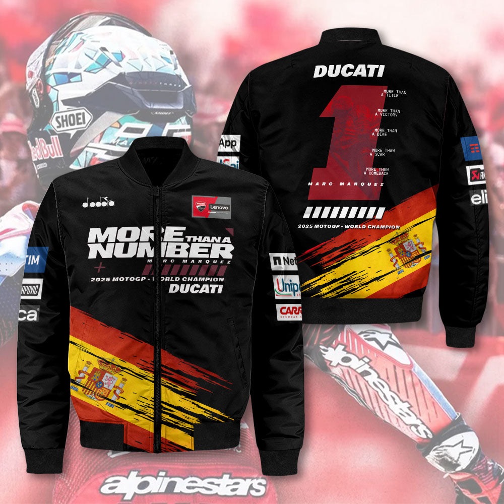 Ducati Lenovo Team x Marc Márquez 2025 World Champion 3D Bomber Jacket – HOATT13501