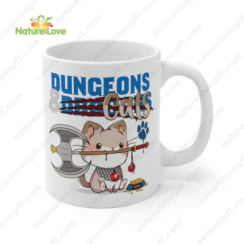 Dungeons and Cats Mug DnD Dungeons and Dragons Gift