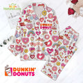 Dunkin Valentine Donuts​ Valentine’s Day Donut Pajamas Set