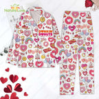 Dunkin Valentine Donuts​ Valentine’s Day Donut Pajamas Set