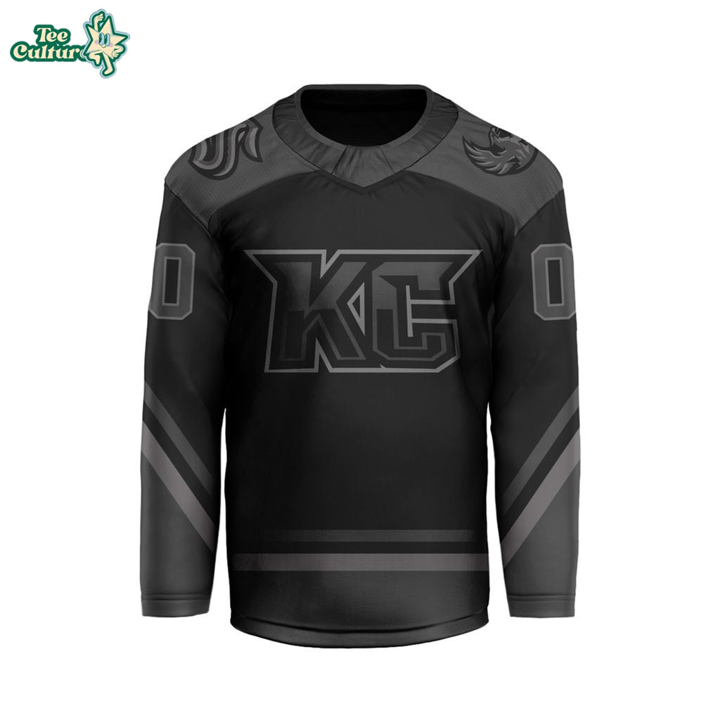 ECHL Kansas City Mavericks Personalized 2026-27 Blackout V-Neck Hockey Jersey