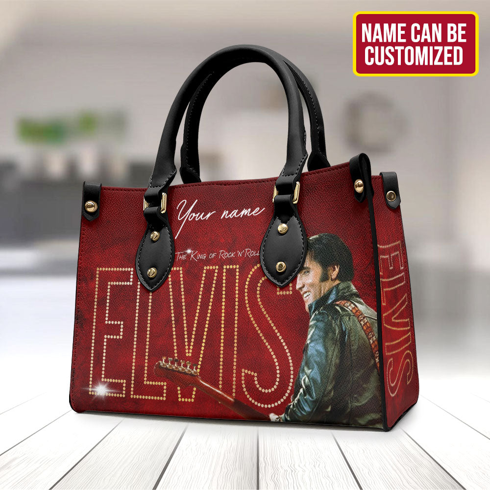Personalized Elvis Presley Leather HandBag – TMTHU2648