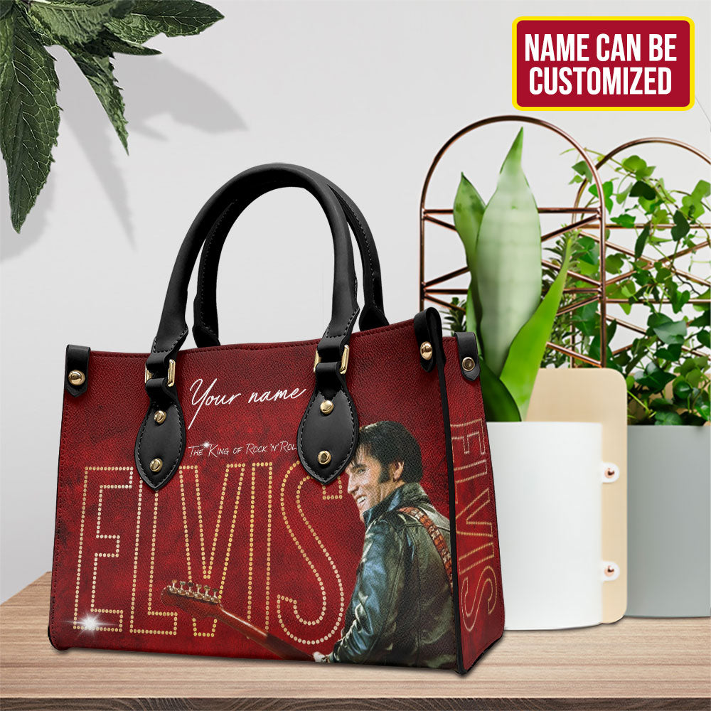Personalized Elvis Presley Leather HandBag – TMTHU2648