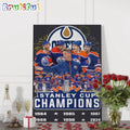 Edmonton Oilers 2024 Western Conference Finals Stanley Cup Champions 6 Time Wall Art Poster Canvas