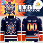 Edmonton Oilers 2026 Indigenous Hockey Jersey Celebration