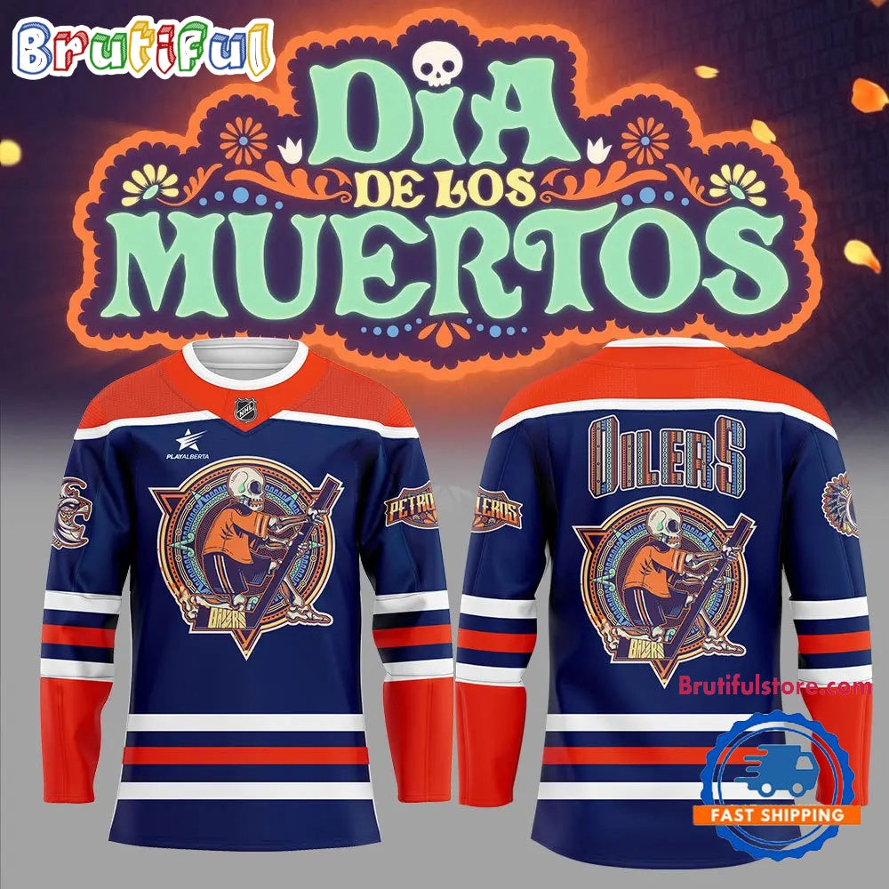 Edmonton Oilers Our Inaugural Dia De Los Muertos Day Of The Dead Hockey Jersey