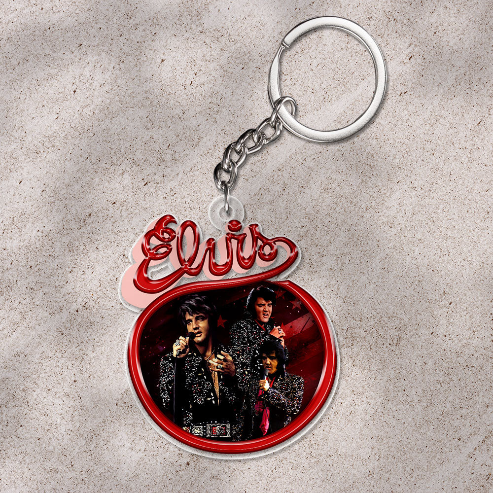 Elvis Presley Custom Shape 1-sided Keychain – HOATT 9383