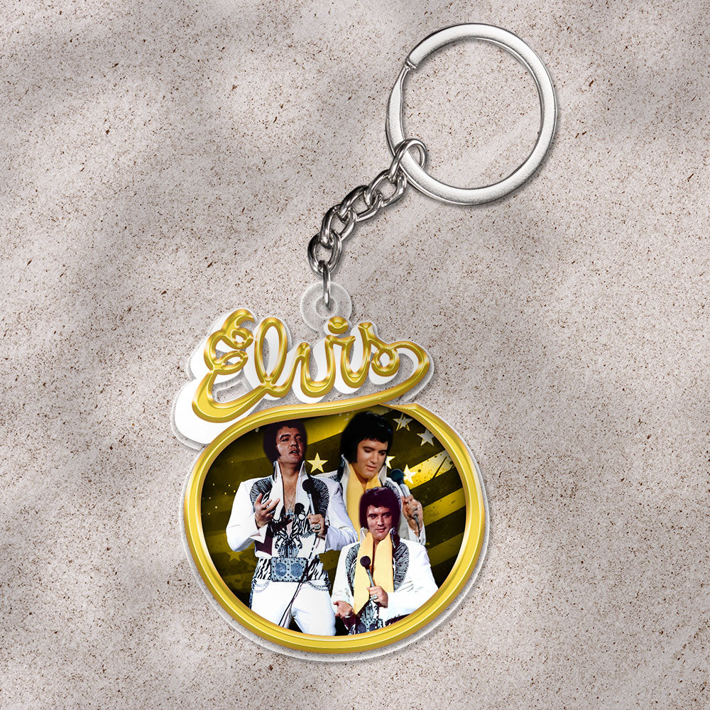 Elvis Presley Custom Shape 1-sided Keychain – HOATT 9396