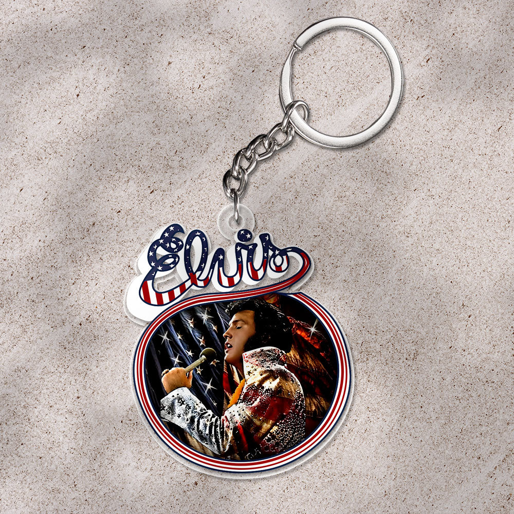 Elvis Presley Custom Shape 2-sided Keychain – HOATT 9470